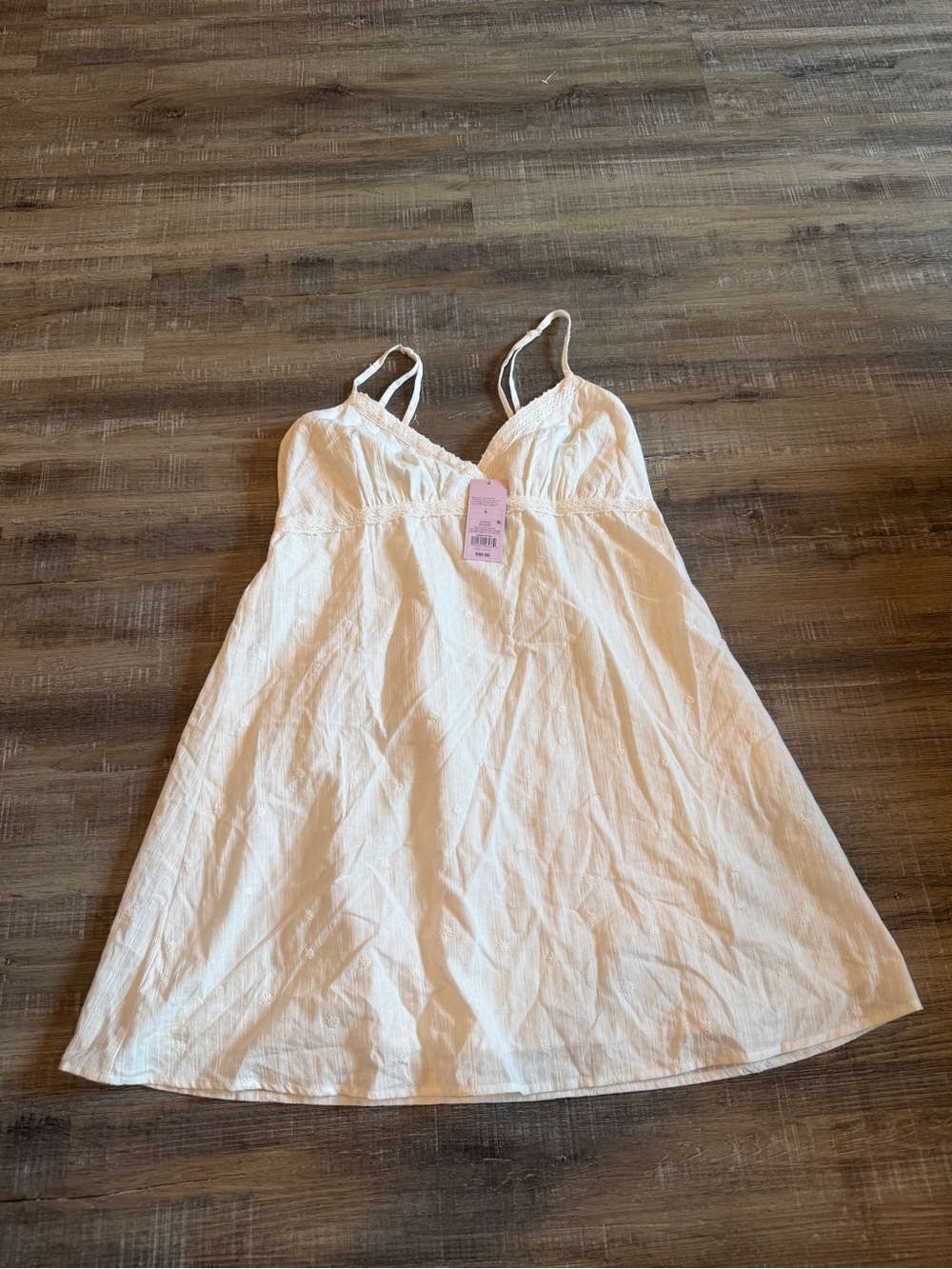 wild fable White Lace-Trim Spaghetti Strap Chemise